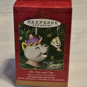 Hallmark Keepsake Ornament Set - Mrs. Potts and Chip